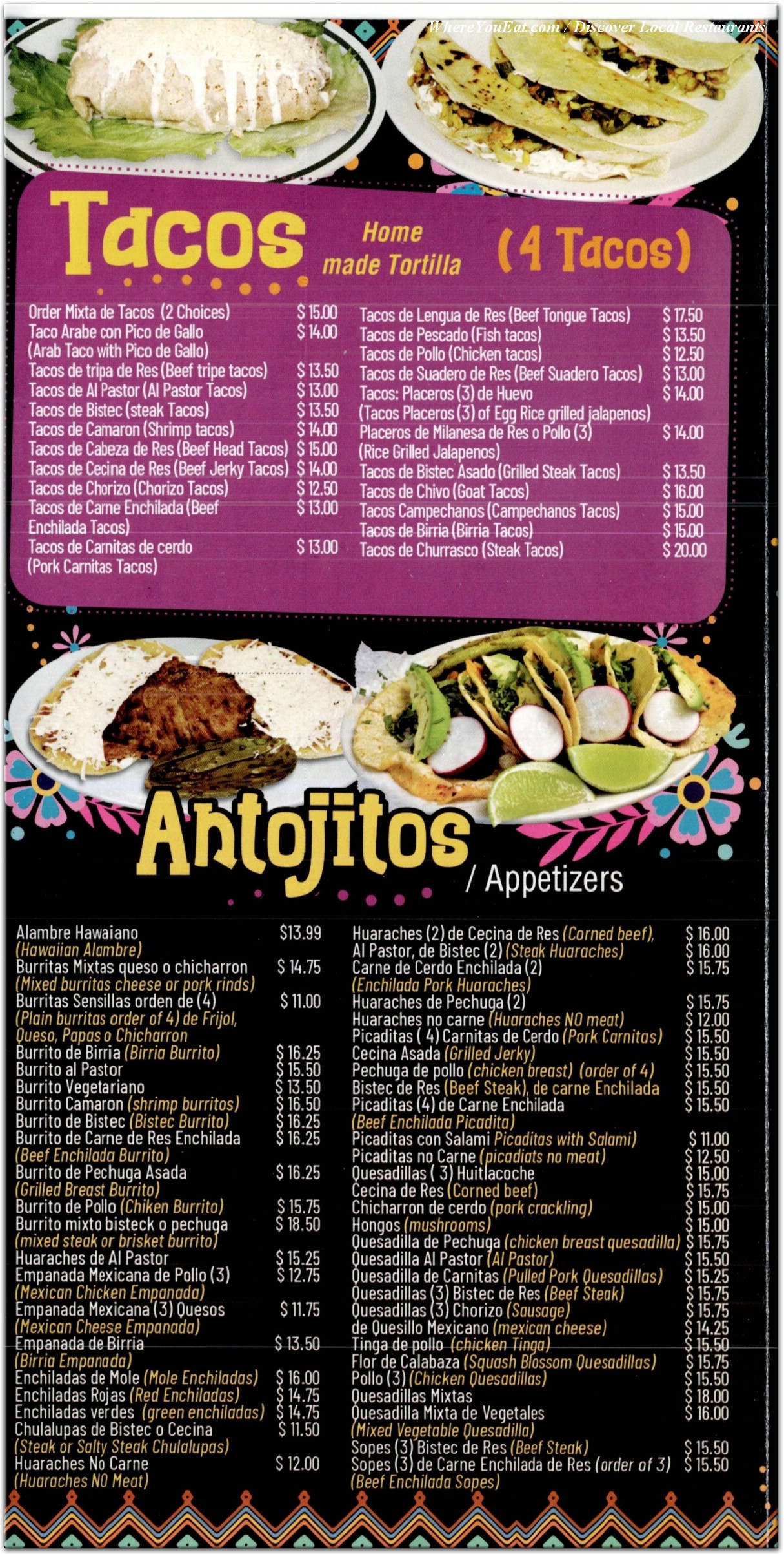 menu