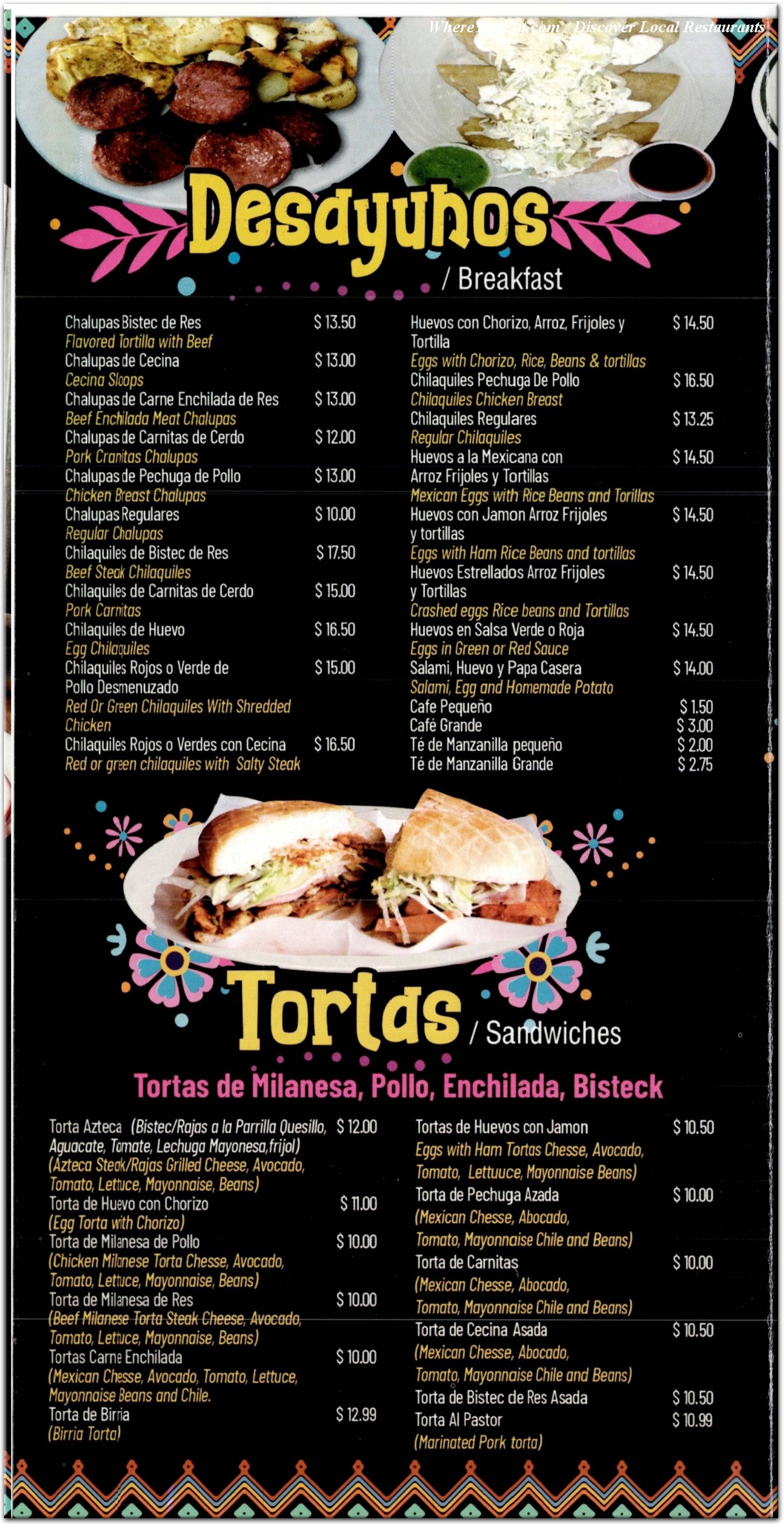menu
